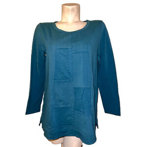 SOFT SURROUNDINGS Top Women's Size M Dark Teal Scoop Neck Stretch RIVA Tunic